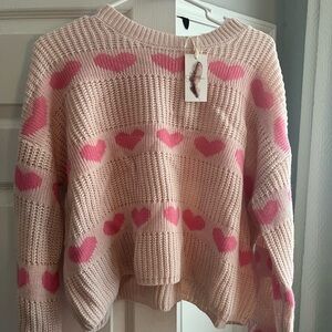 Jessica Simpson Pink Heart Women's Sweater
